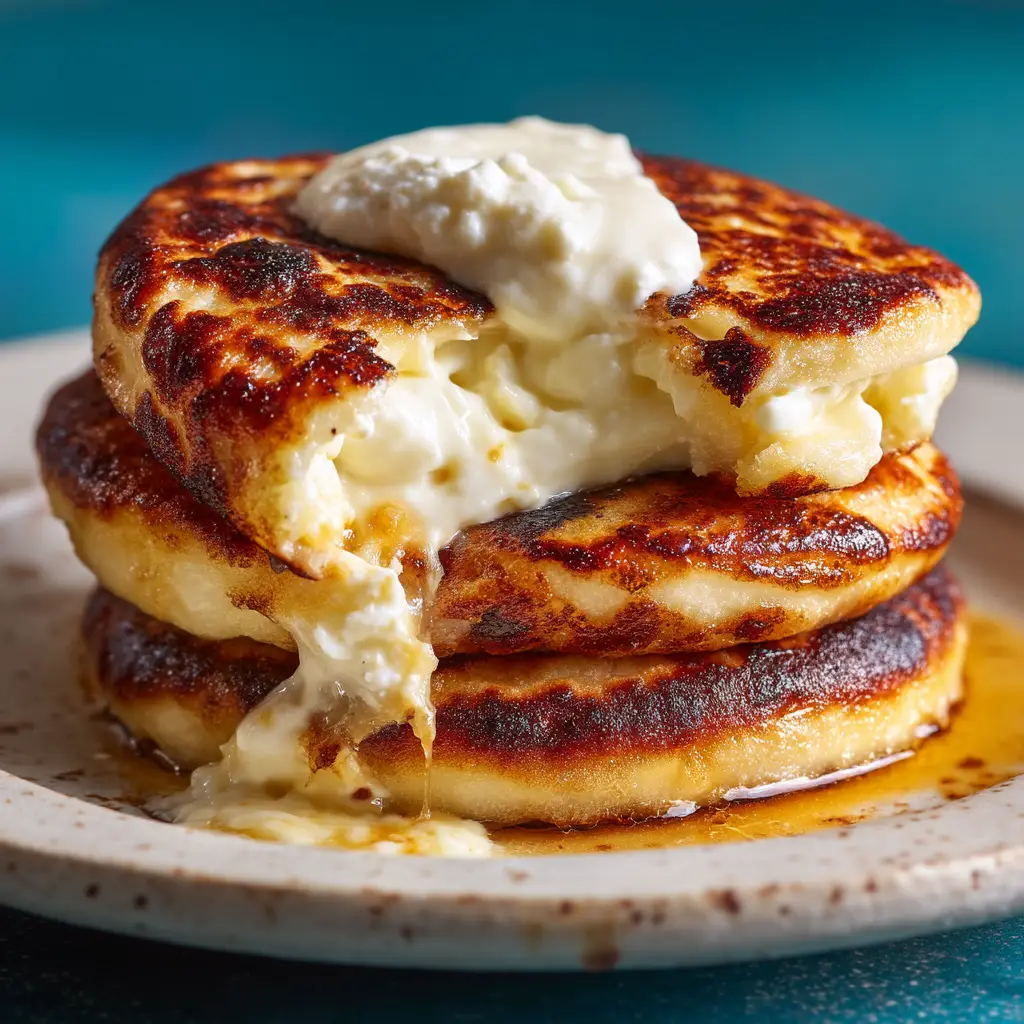A single cachapa being cooked on a skillet, showing its golden texture and how to prepare this authentic cachapas recipe.