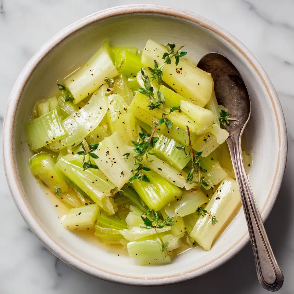 Step-by-step process of sautéing leeks, showing the thinly sliced leeks caramelizing in a pan. Learning how to cook leeks.