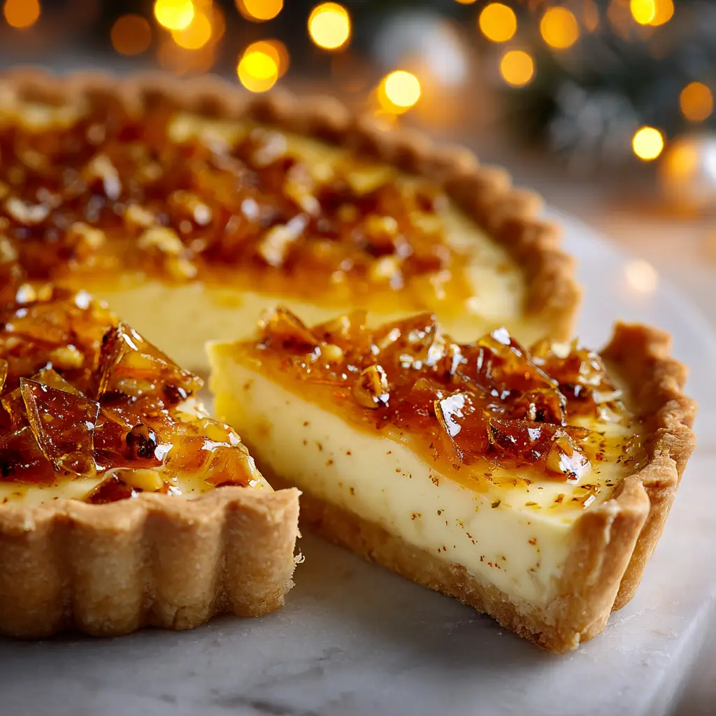 The process of pouring the smooth eggnog filling into the pre-baked gingersnap crust before chilling.