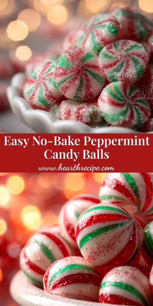 A platter of festive No-Bake Peppermint Balls coated in chocolate and sprinkled with crushed candy canes, ready for a holiday party.