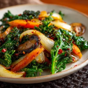 A close-up shot of perfectly seasoned sautéed vegetables in a black skillet, highlighting the crisp texture of the broccoli and bell peppers.