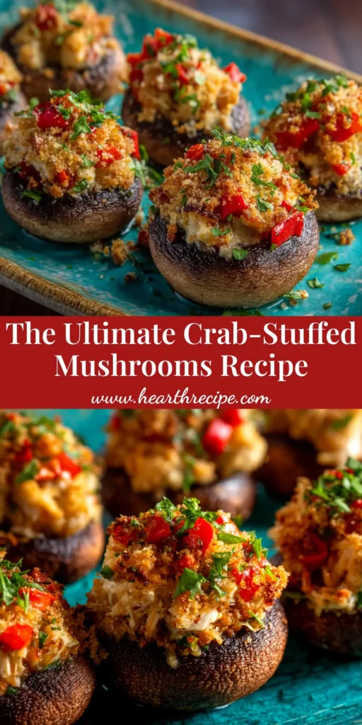 A platter of delicious Ruth’s Chris Crab-Stuffed Mushrooms, perfectly broiled with a golden-brown cheesy topping and garnished with fresh parsley.