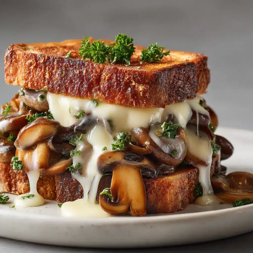 Swiss Mushroom Melt: The Ultimate Gourmet Recipe 2 A close-up shot of the sautéed mushrooms and caramelized onions being prepared for the patty melt.