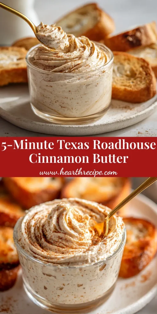 A bowl of fluffy, whipped Texas Roadhouse Cinnamon Honey Butter, the perfect copycat recipe for spreading on warm rolls and bread.