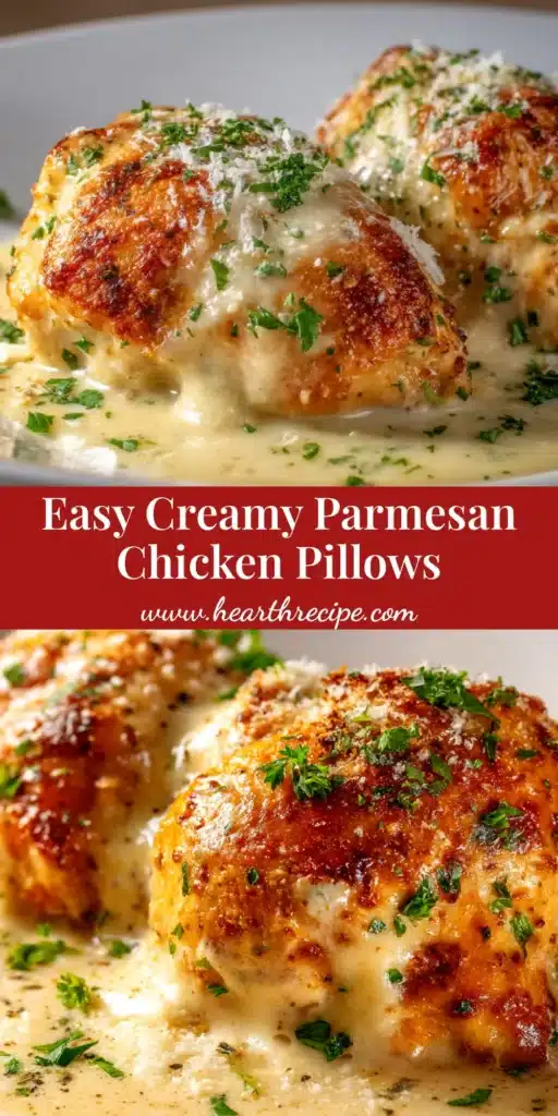 An overhead shot of golden-brown chicken pillows on a white plate. This easy chicken pillows recipe is a perfect weeknight dinner or party appetizer.