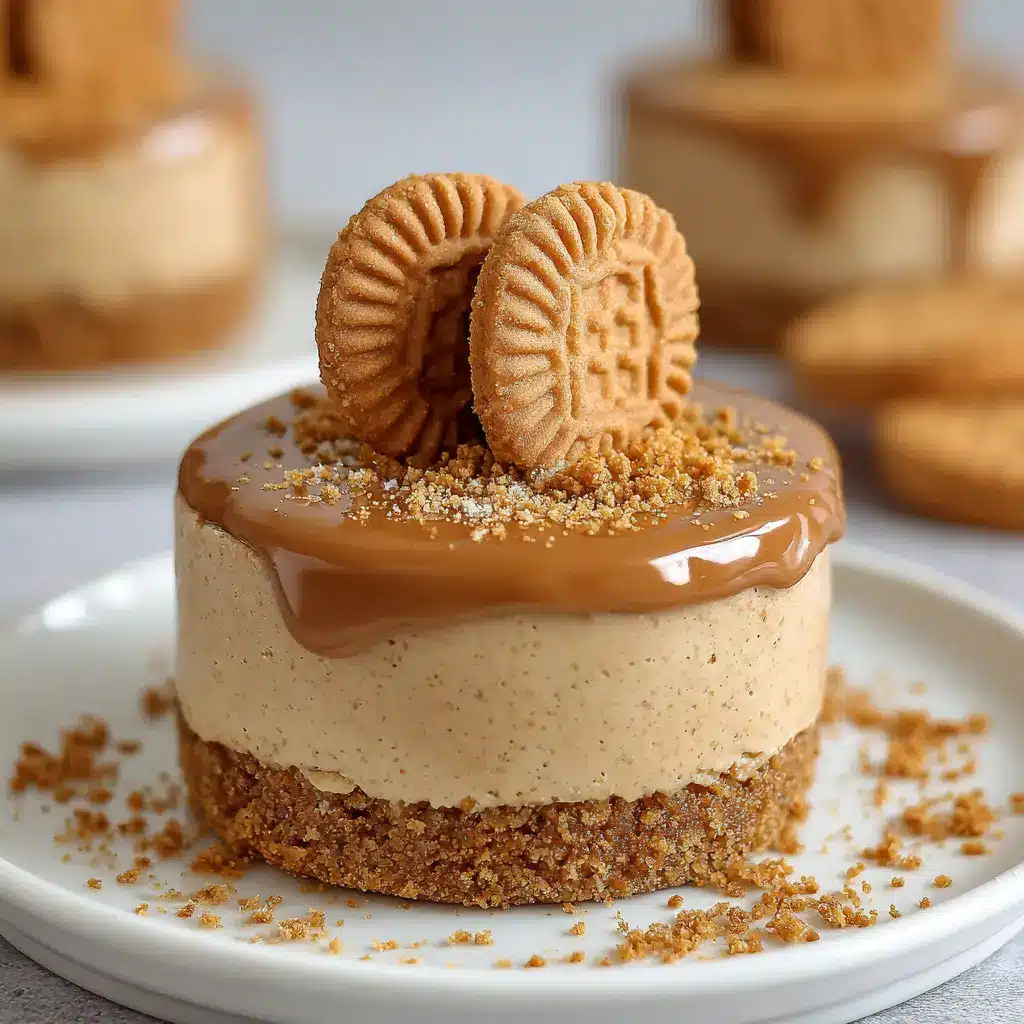 No-Bake Mini Biscoff Cheesecakes 2 Ingredients gathered to make No-Bake Mini Biscoff Cheesecakes including Biscoff cookies, cream cheese, and cookie butter spread.