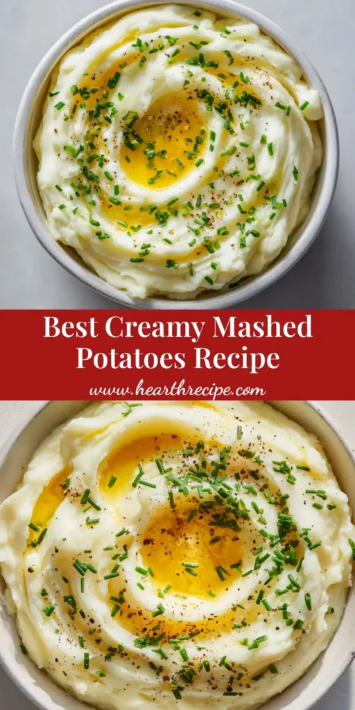 A close-up overhead view of a rustic white ceramic bowl filled with thick, creamy mashed potatoes topped with melted golden liquid butter, chopped fresh green chives, and cracked black pepper.