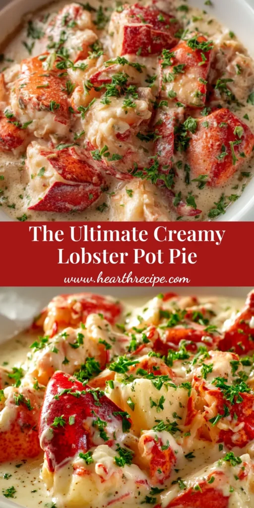 A delicious homemade Lobster Pot Pie Recipe with a golden-brown, flaky puff pastry crust, shown in an individual serving dish.