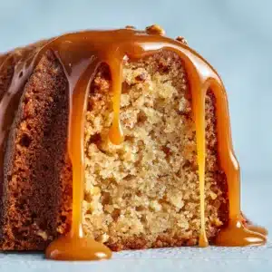 An extreme close-up of a slice of moist pound cake, showcasing its perfect, dense texture and the rich brown sugar caramel flavor.