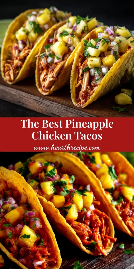 Delicious pineapple chicken tacos served with fresh cilantro and lime wedges. An easy and flavorful weeknight dinner recipe that's perfect for sharing.