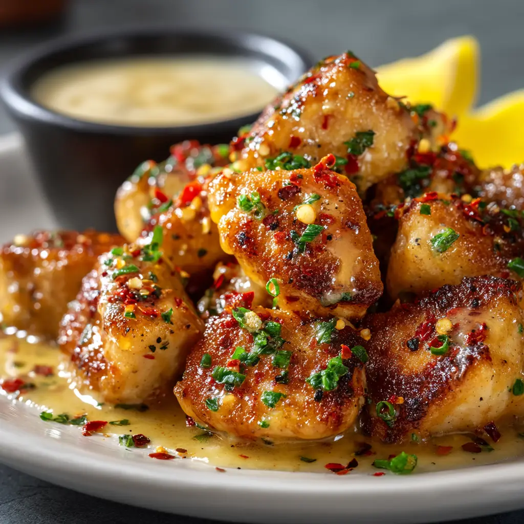 Cowboy Butter Chicken Bites: The Ultimate 25-Minute Meal 1 A fork holding up a piece of Cowboy Butter Chicken, showcasing the tender interior and sauce-coated exterior.