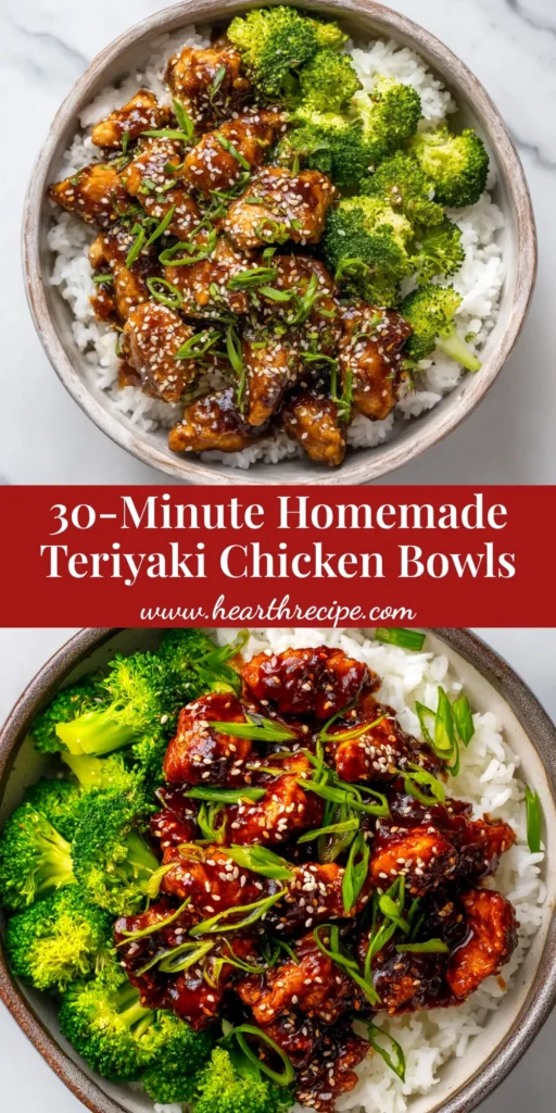 Teriyaki Chicken Bowl: Better Than Takeout in 30 Minutes 3 A vibrant and delicious Teriyaki Chicken Bowl, perfectly glazed and served over rice with broccoli and carrots. The perfect easy weeknight dinner idea.