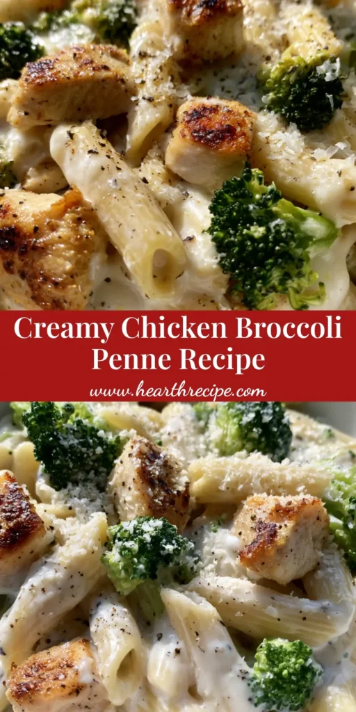 Chicken Broccoli Penne with a Thick and Glossy White Cream Sauce 3 A handheld smartphone photo of a white bowl overflowing with creamy Chicken Broccoli Penne, featuring golden-brown chicken and vibrant green broccoli.
