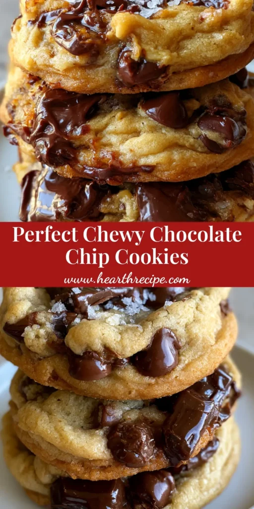 Chocolate Chip Cookies with Molten Chocolate Pools and Flaky Sea Salt 4 A stack of three thick chocolate chip cookies on a white plate showing melted semi-sweet chocolate pools and flaky sea salt. (Chocolate Chip Cookies)
