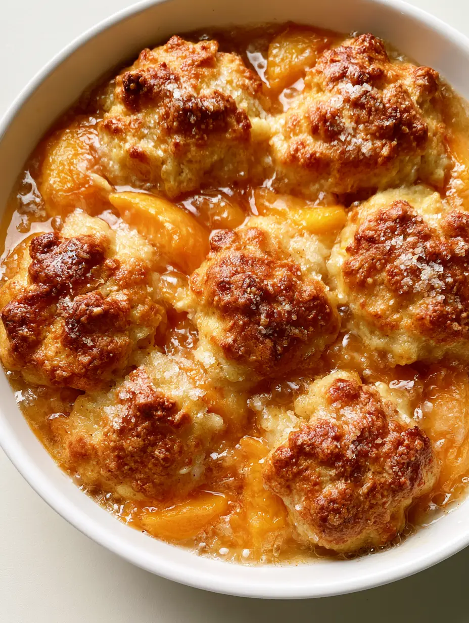 Detailed shot of sliced orange peaches submerged in a bubbling thick amber glaze. (Fresh Peach Recipes)